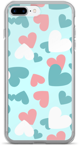 Creative Design A-focus Pink Blue White Hearts Iphone - Iphone (600x600), Png Download