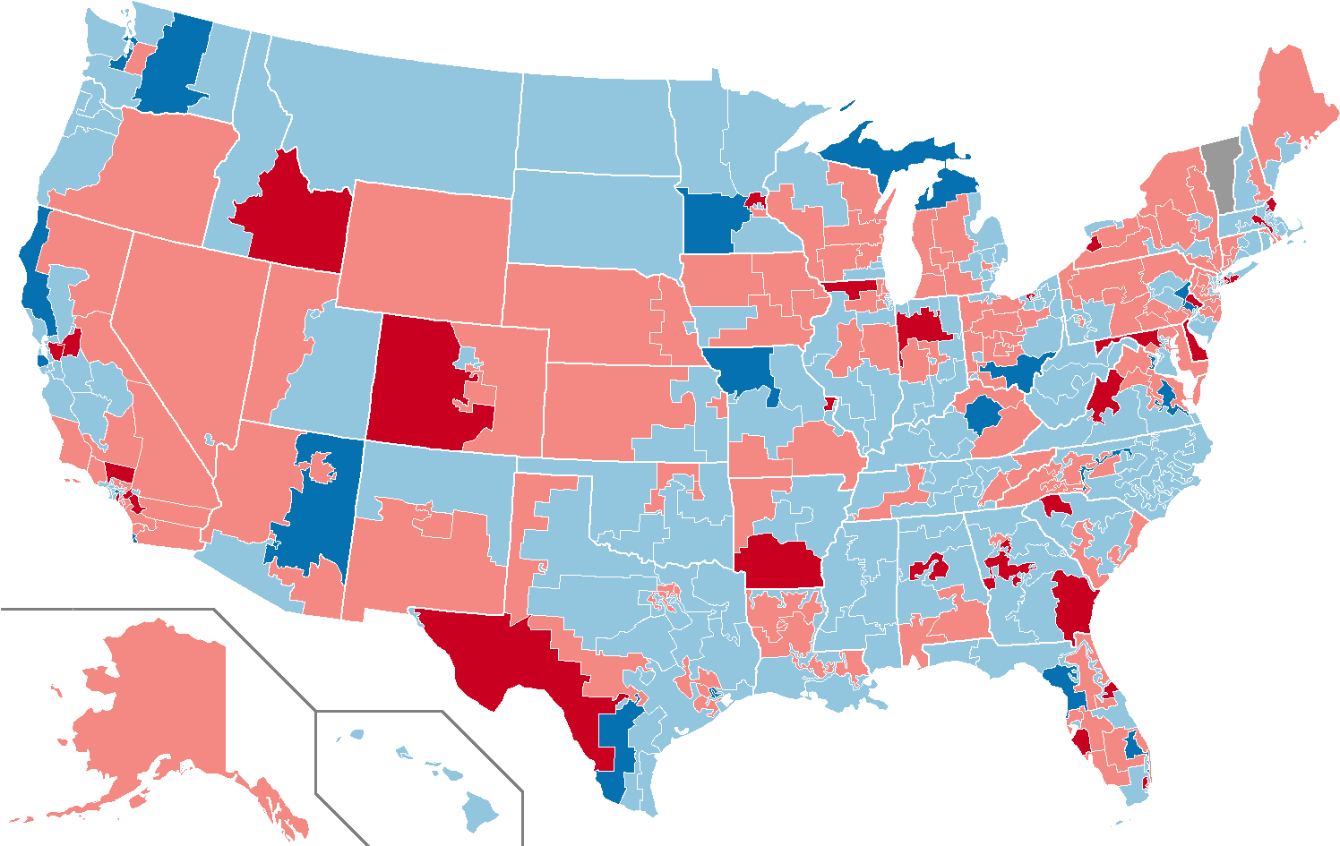 1992 House Elections In The United States - Electoral Map 2016 October (1508x949), Png Download