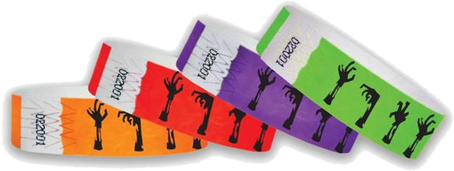 3/4 Tyvek Wristband Halloween/zombie Hands - Sock (1000x444), Png Download