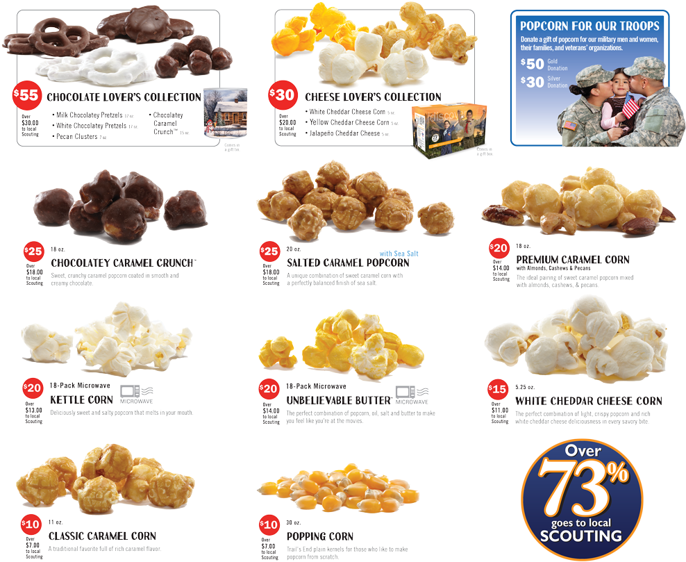 Product Line-up - Boy Scout Popcorn 2018 (1000x821), Png Download