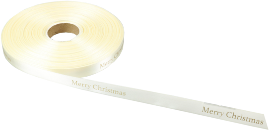 Lovly® Ribbon, 15mm, 100m, Merry Christmas, Cream/gold - Label (640x640), Png Download