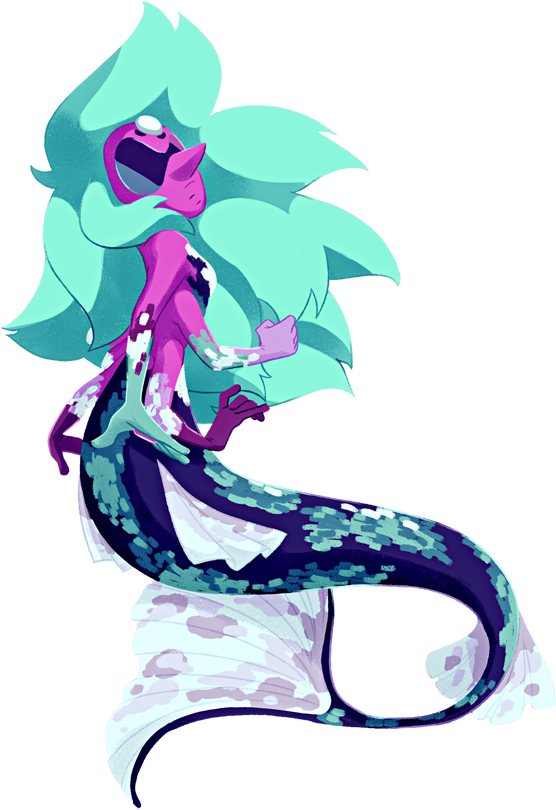 Alexandrite Chibi Mermaid By Weirdlyprecious - Steven Universe Fusions Mermaids (556x810), Png Download