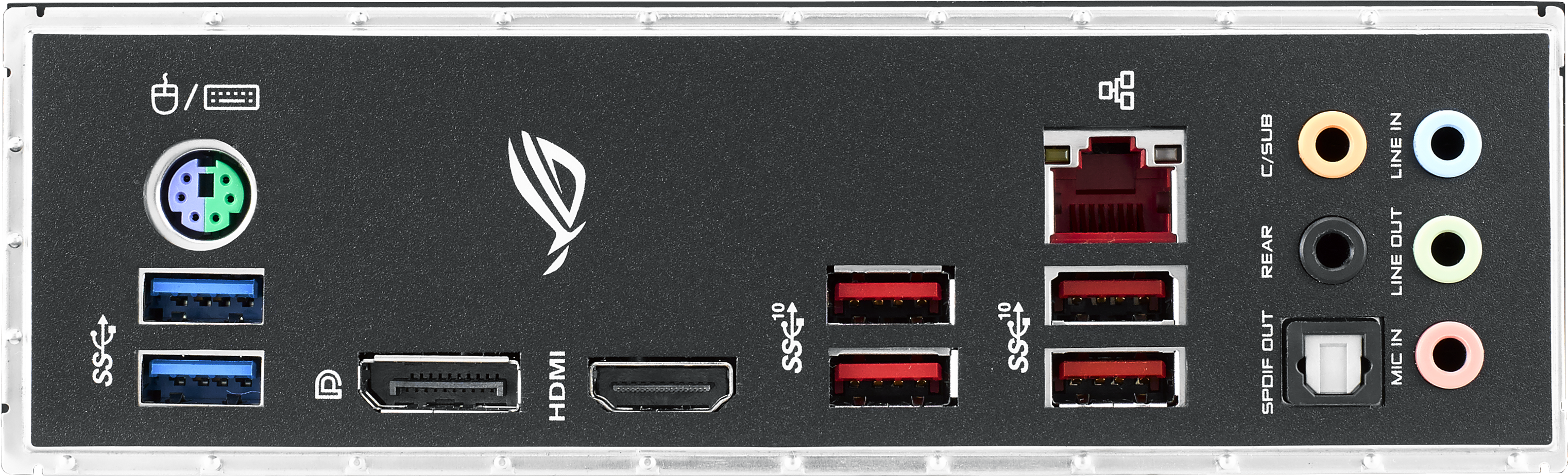 A Slightly Less Comprehensive Set Of Rear Panel Connectors - Asus Strix Z390 E (3472x1338), Png Download