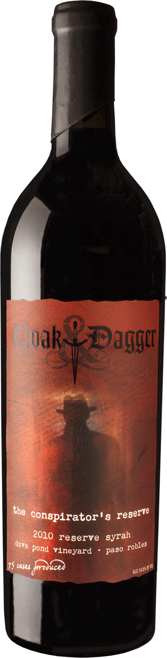 Bottle Of Cloak & Dagger 2010 Syrah The Conspirator's - Glass Bottle (344x1350), Png Download
