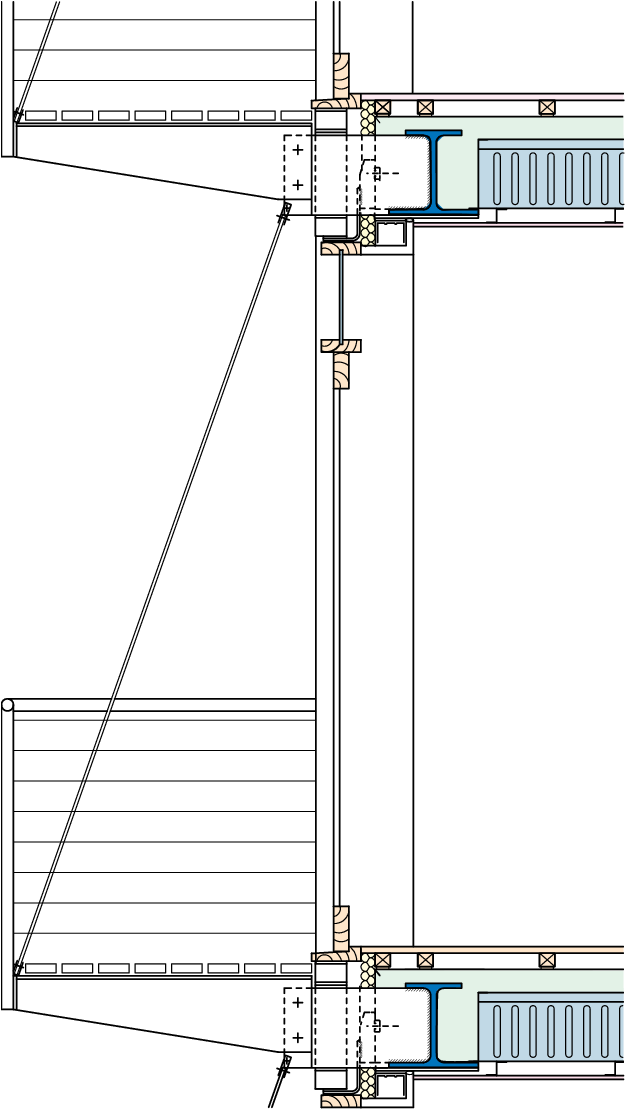 4 Detail Of Attachment Tied Balcony In Slimdek 5 Cantilever - Steel Cantilever Balcony Detail (651x1135), Png Download