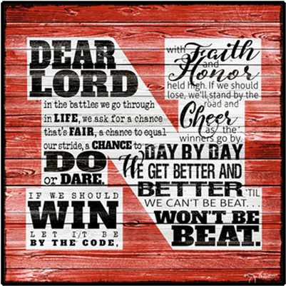 Nebraska Husker Prayer Canvas Art - Husker Prayer (600x600), Png Download