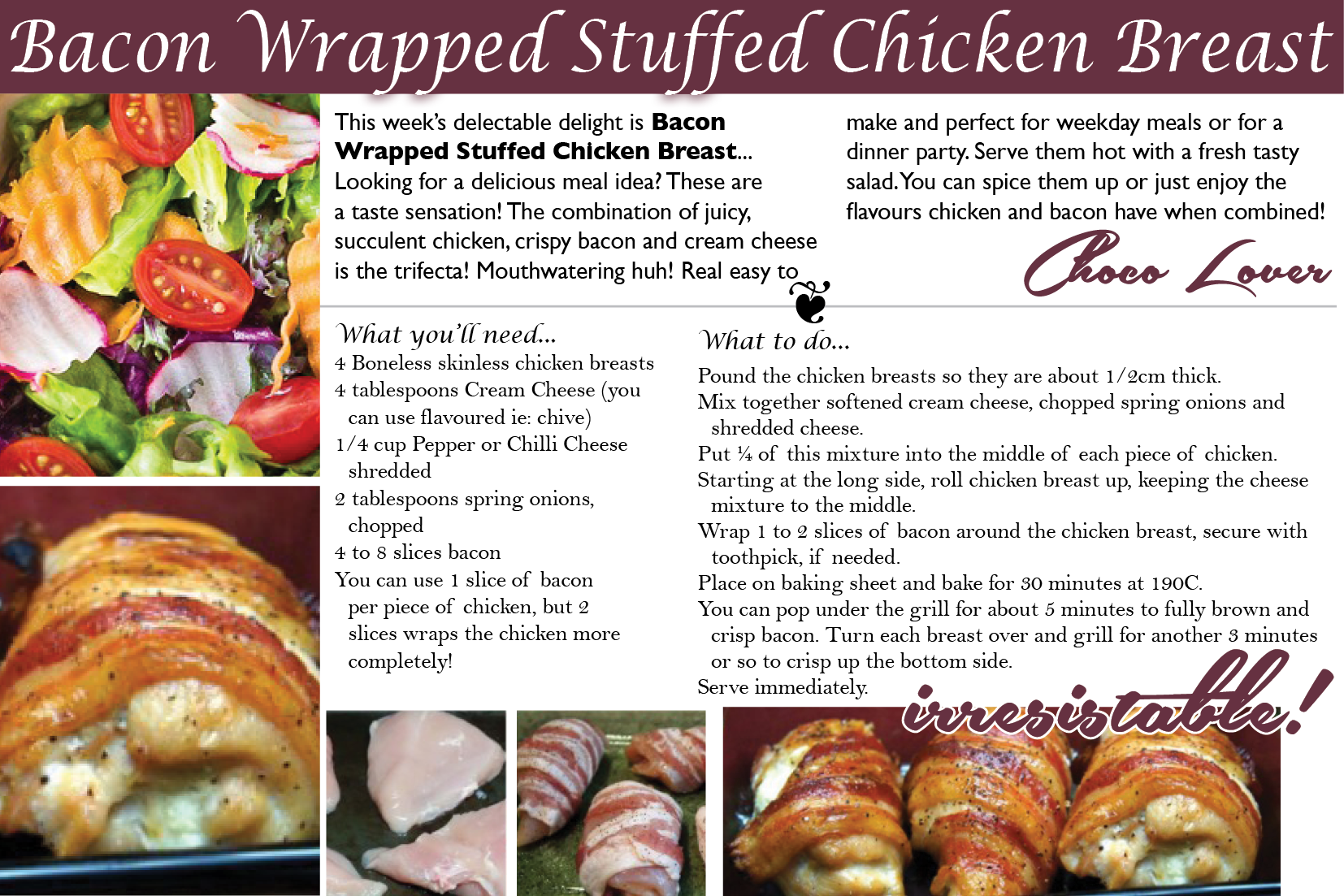 Bacon Wrapped Stuffed Chicken Breast, Looking For A - Croissant (1654x1103), Png Download