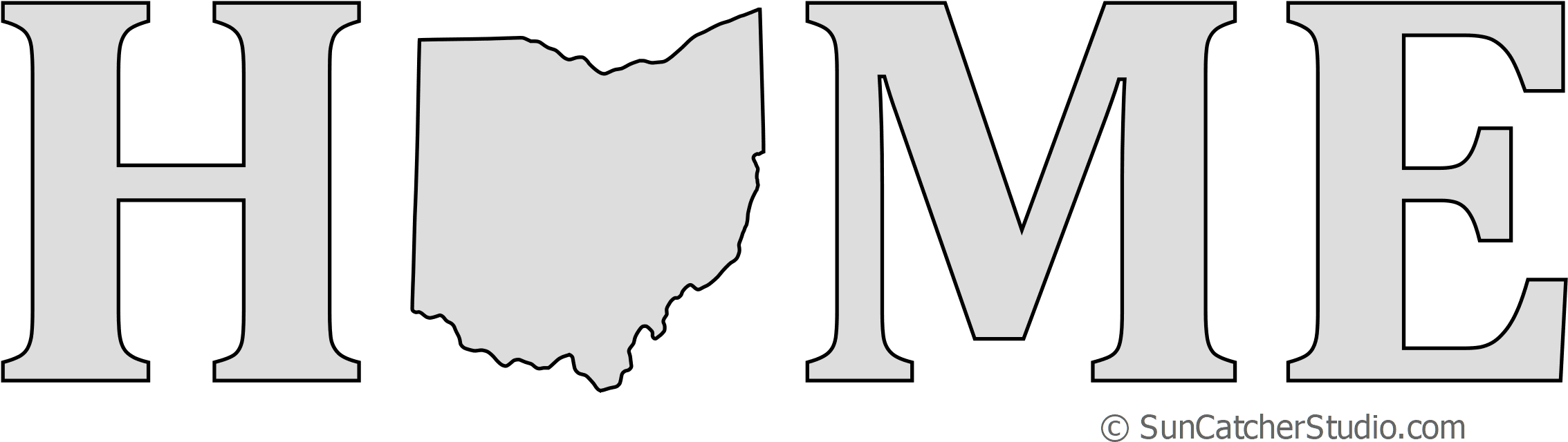 Ohio Home Stencil Pattern Shape State Clip Art Outline - Gotthard (2300x675), Png Download