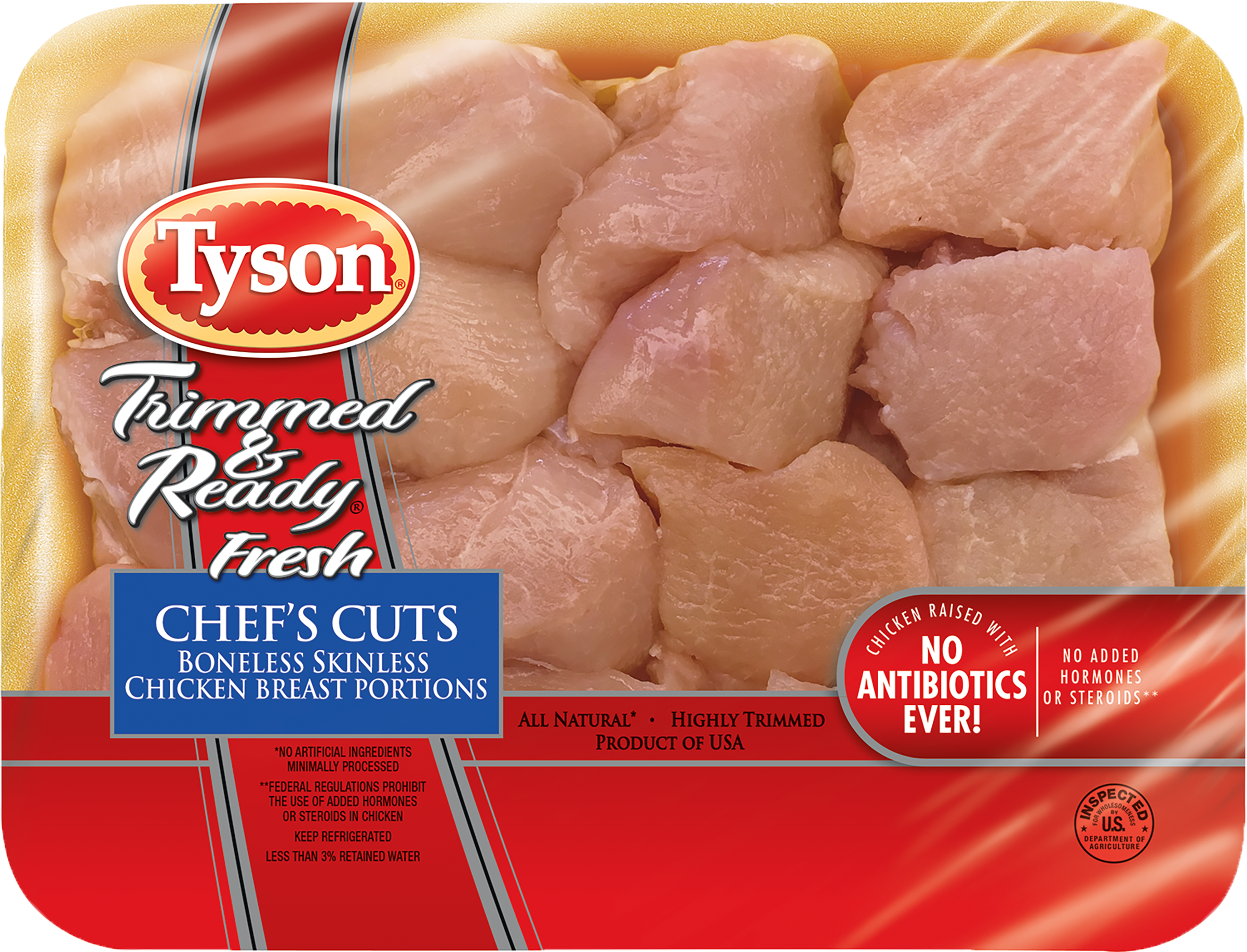 Tyson® Trimmed And Ready Chef\'s Cuts Fresh Boneless - Chicken Tenderloin 1 Lb (2400x2400), Png Download