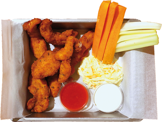 Buffalo Chicken Breast Stripes - Kids' Meal (800x600), Png Download