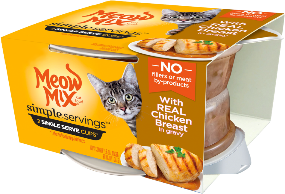 Meow Mix Single Servings (1000x1000), Png Download