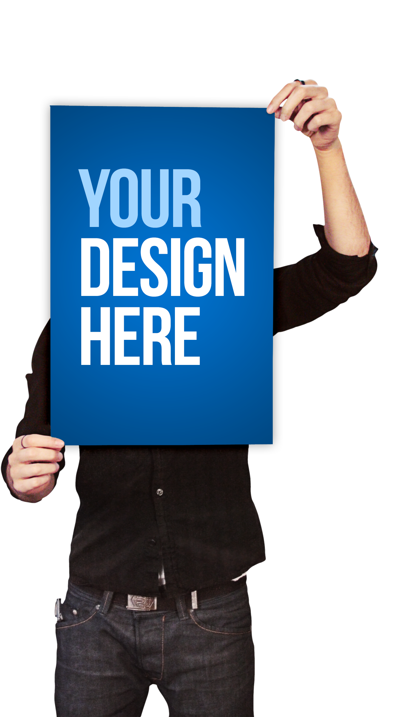 Man Holding Poster Png (1600x2400), Png Download