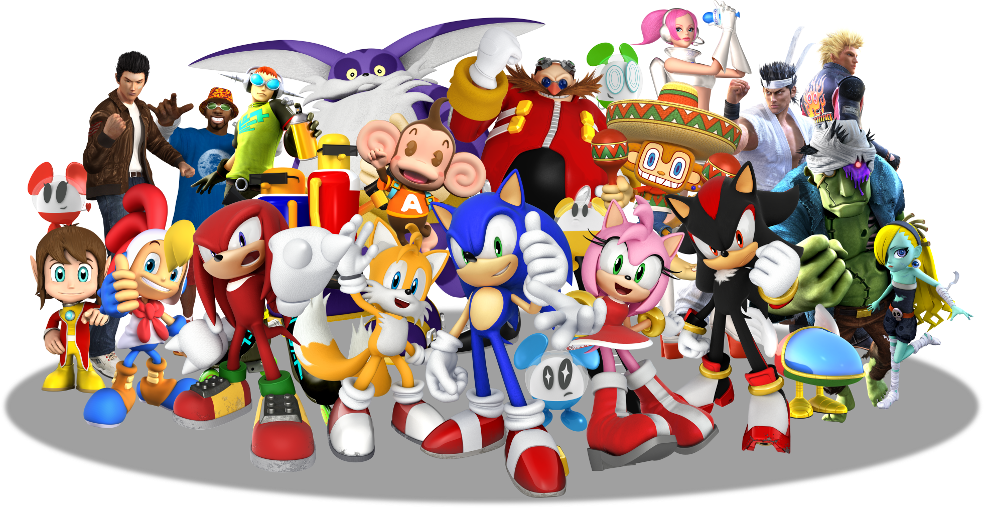 Sonic Racing Group - Sonic Sega All Star Racing (1961x1012), Png Download