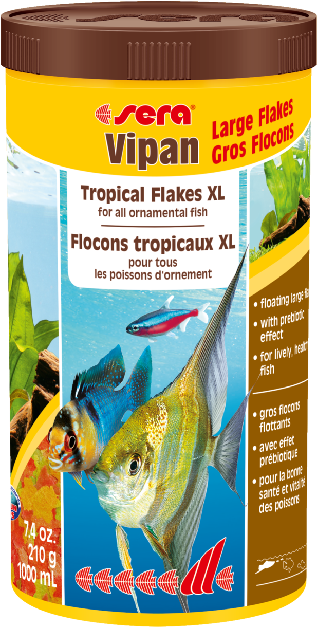 00175 Int Sera Vipan Grossflocken 1000 Ml - Sera Vipan Tropical Flakes 210g (647x1280), Png Download