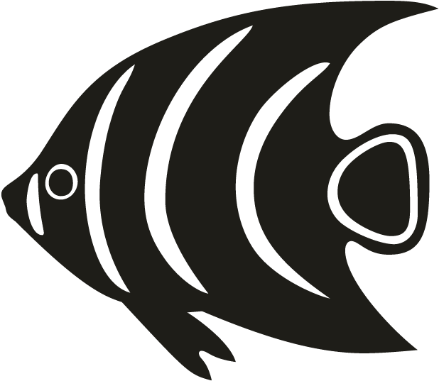 Smock Tropical Fish 2 Motif - Tropical Fish Silhouette (696x696), Png Download
