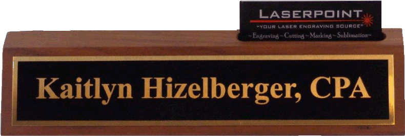 Desk Wedge With Nameplate Walnut 10″ With Business - Ceeport (800x800), Png Download