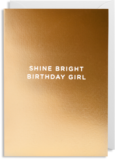 Gold Lagom Birthday Girl Shine Bright Postco Funky - Plywood (560x600), Png Download