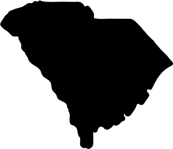 South Carolina Rubber Stamp - South Carolina State Silhouette (600x600), Png Download