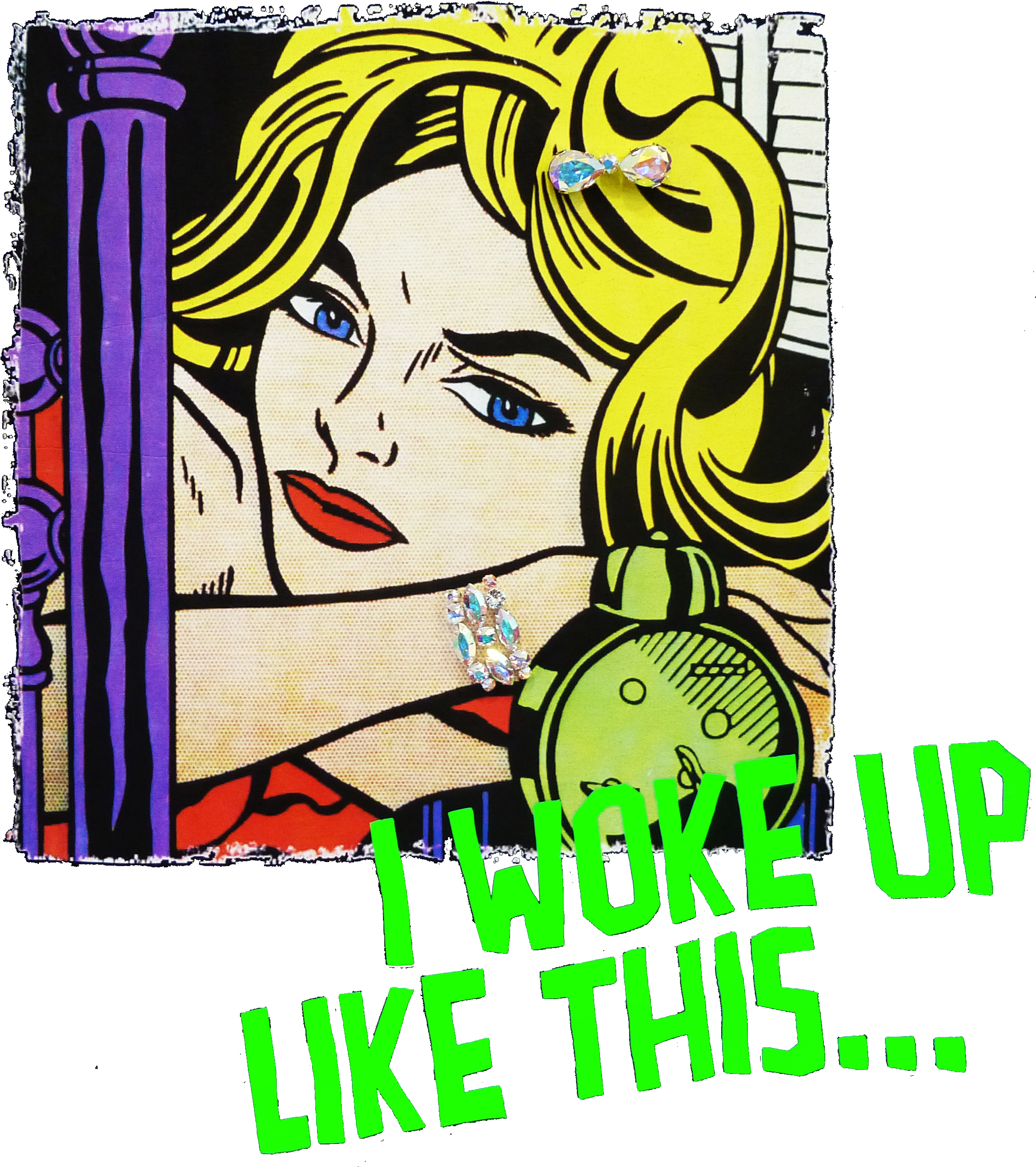 Gia Mavro Me Prasina - Blonde Waiting Roy Lichtenstein (2373x2667), Png Download