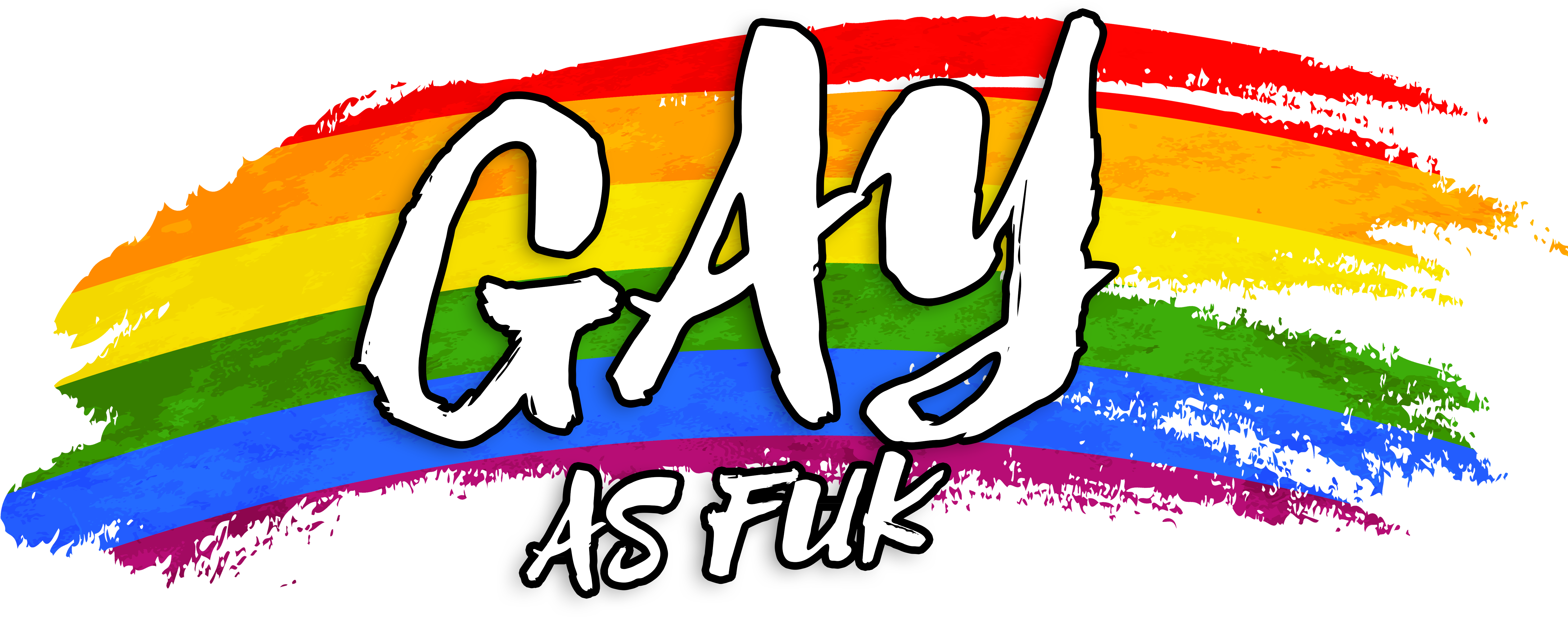 Gay As Fuck Shop Online Gay As Fuck Shop Online - Pride Flag Brush Strokes (6000x2496), Png Download