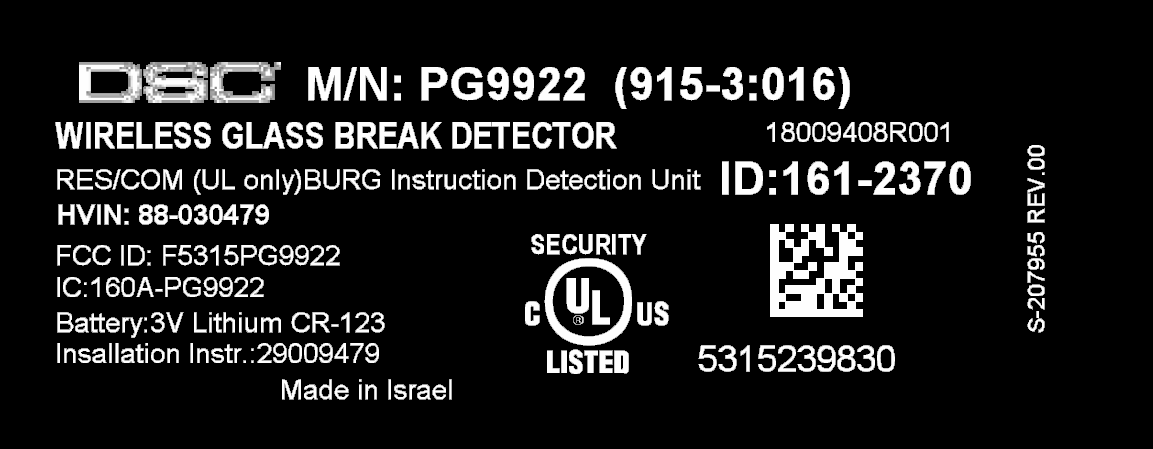 Fcc Id F5315pg9922 Id Label Location Info - Yamaha Hs50m (1153x449), Png Download