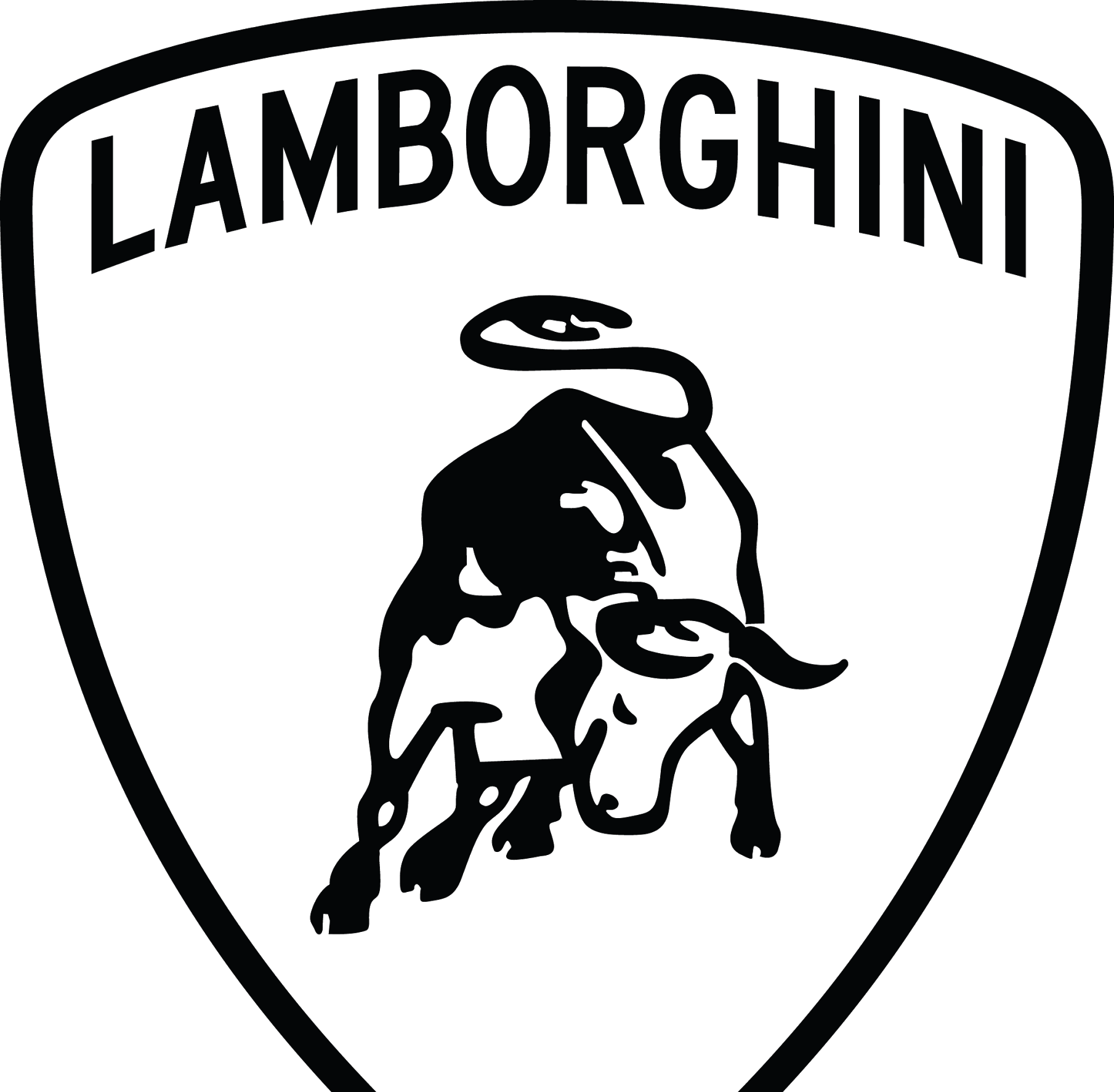 100 [ Lamborghini Logo Png ] - Lamborghini Logo Black And White (1809x1774), Png Download