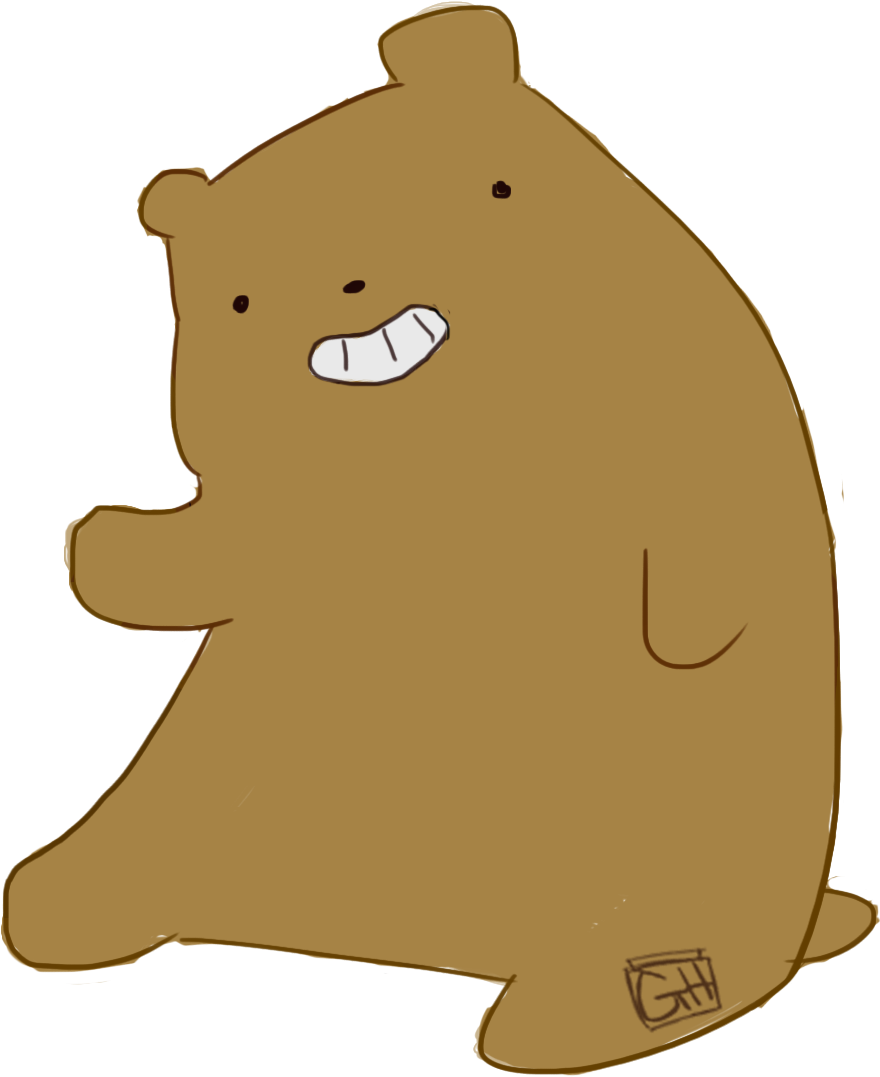 We Bare Bears Grizz Vinyl Sticker - We Bare Bears Grizz (1004x1106), Png Download