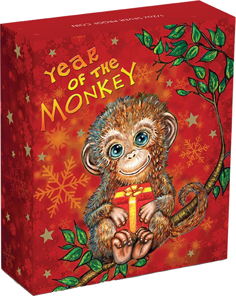 [coin News] 2016 Tuvalu Baby Monkey Proof Silver 1/2oz - 2016 Baby Monkey Coin (754x946), Png Download
