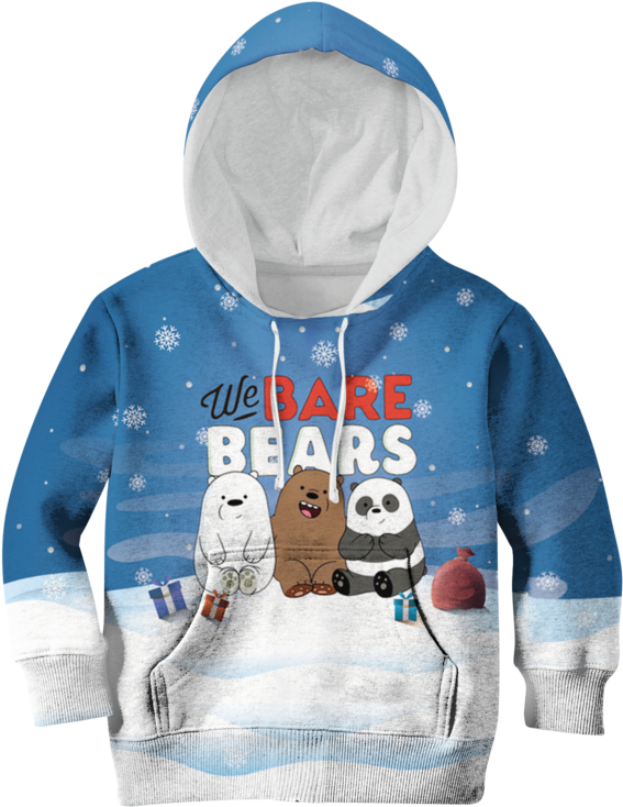 3d We Bare Bears Full Print Hoodie T Shirt - Print Hoodie (800x800), Png Download