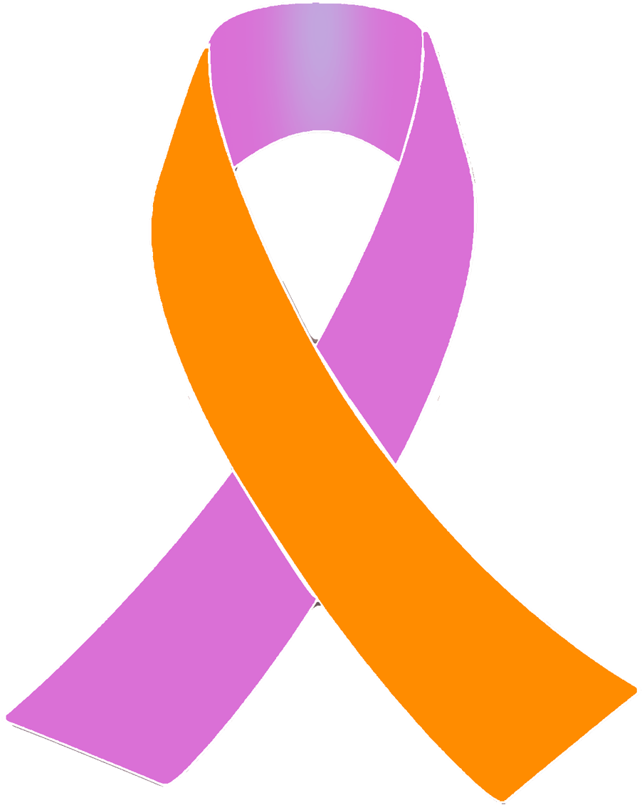 Orange And Orchid Awareness Ribbon - Breast Cancer Logo Transparent (1100x1213), Png Download
