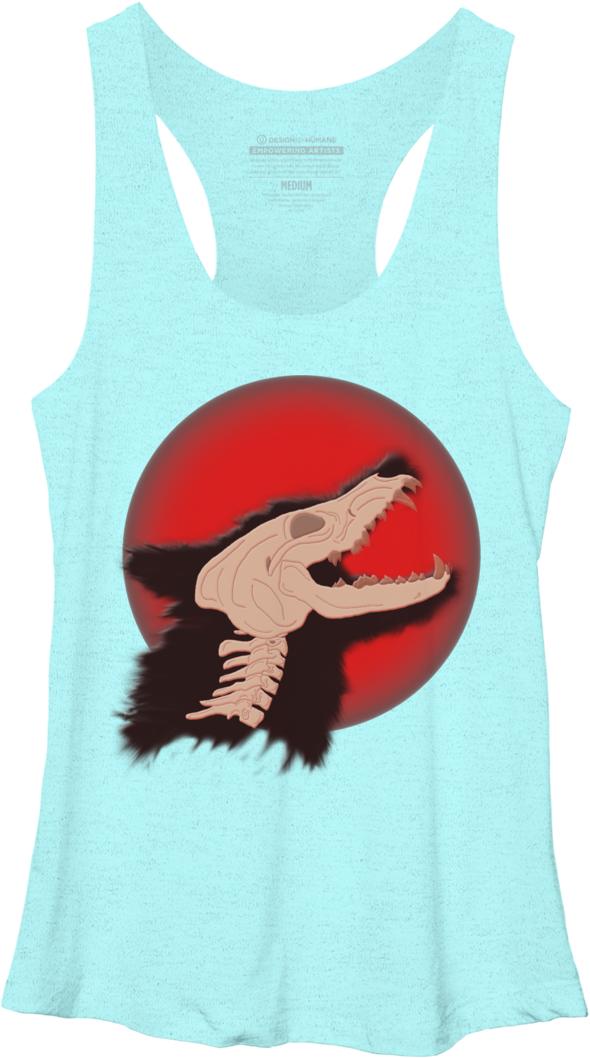 Blood Moon Werewolf Racerback - Active Tank (1800x1800), Png Download