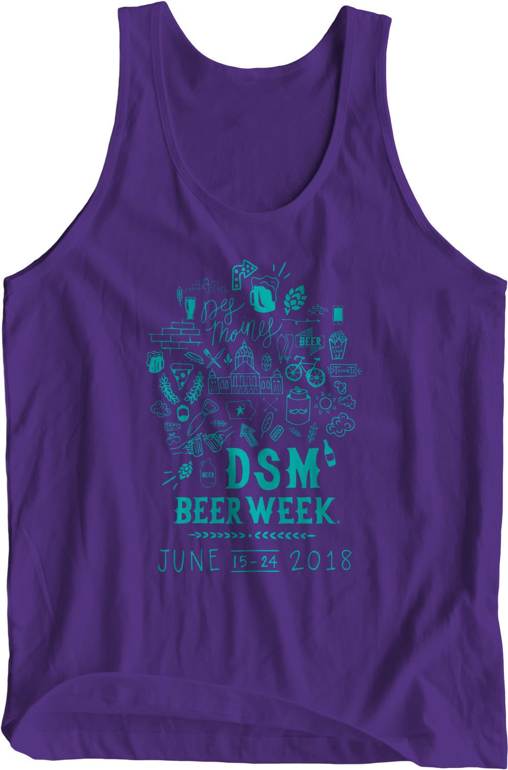 2018 Des Moines Beer - Active Tank (2306x1728), Png Download