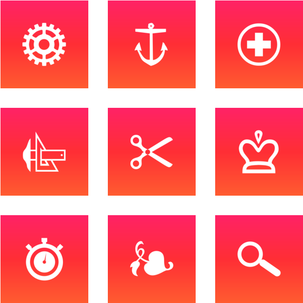 Classica Icon In Style Flat Square White On Ios Orange - Vector Graphics (660x660), Png Download