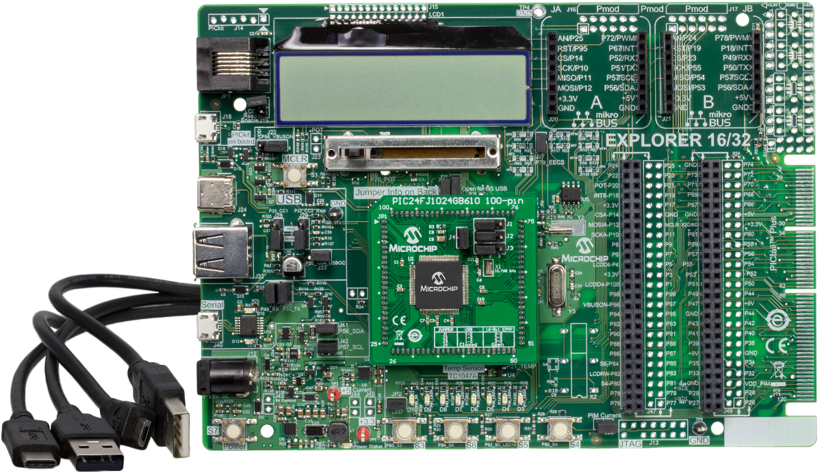 Explorer 16 32 Development Board (1447x965), Png Download