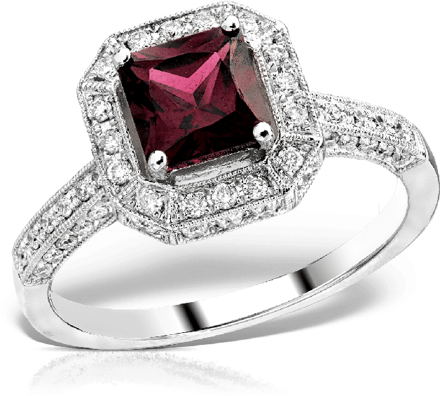 Inel Diamante Si Granat Rosu Dikj00041 Teilor - Pre-engagement Ring (700x700), Png Download