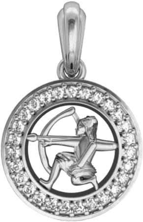 Sagittarius Charm Pendant Studded With Diamonds In - Transparent Gold Charm Bracelet (750x500), Png Download