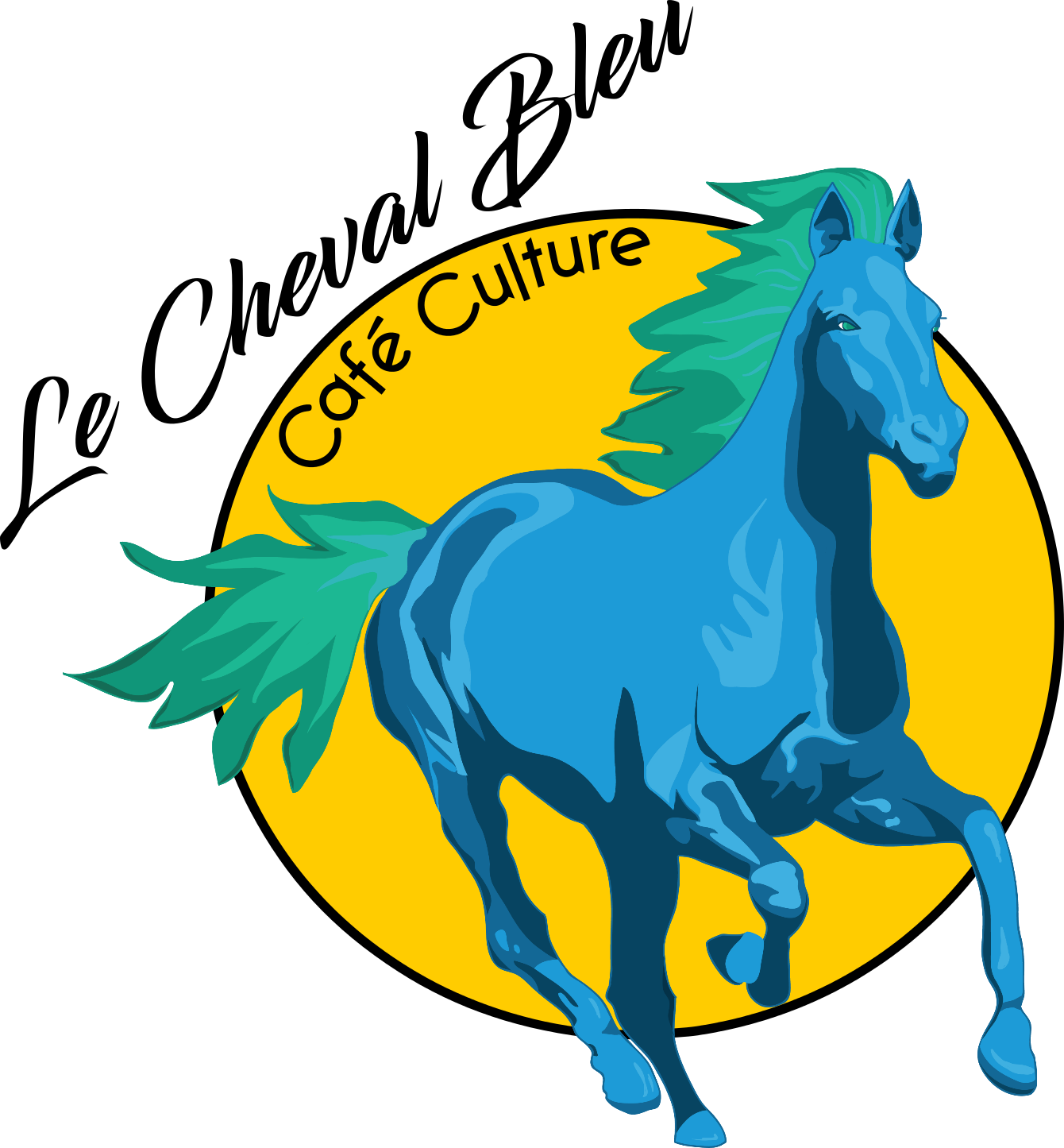 Café Culture Le Cheval Bleu - Stallion (1340x1445), Png Download