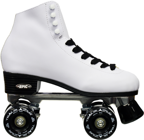 Classic White & Black - White Roller Skates Red Wheels (800x600), Png Download