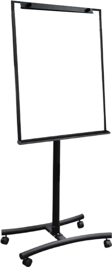 Magentic Rolling Easel, Black - Whiteboard (857x1200), Png Download