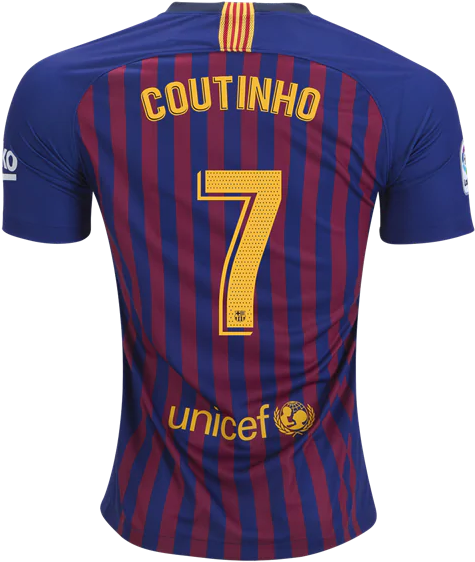 Barcelona 18/19 Home Jersey Coutinho - Sports Jersey (600x600), Png Download