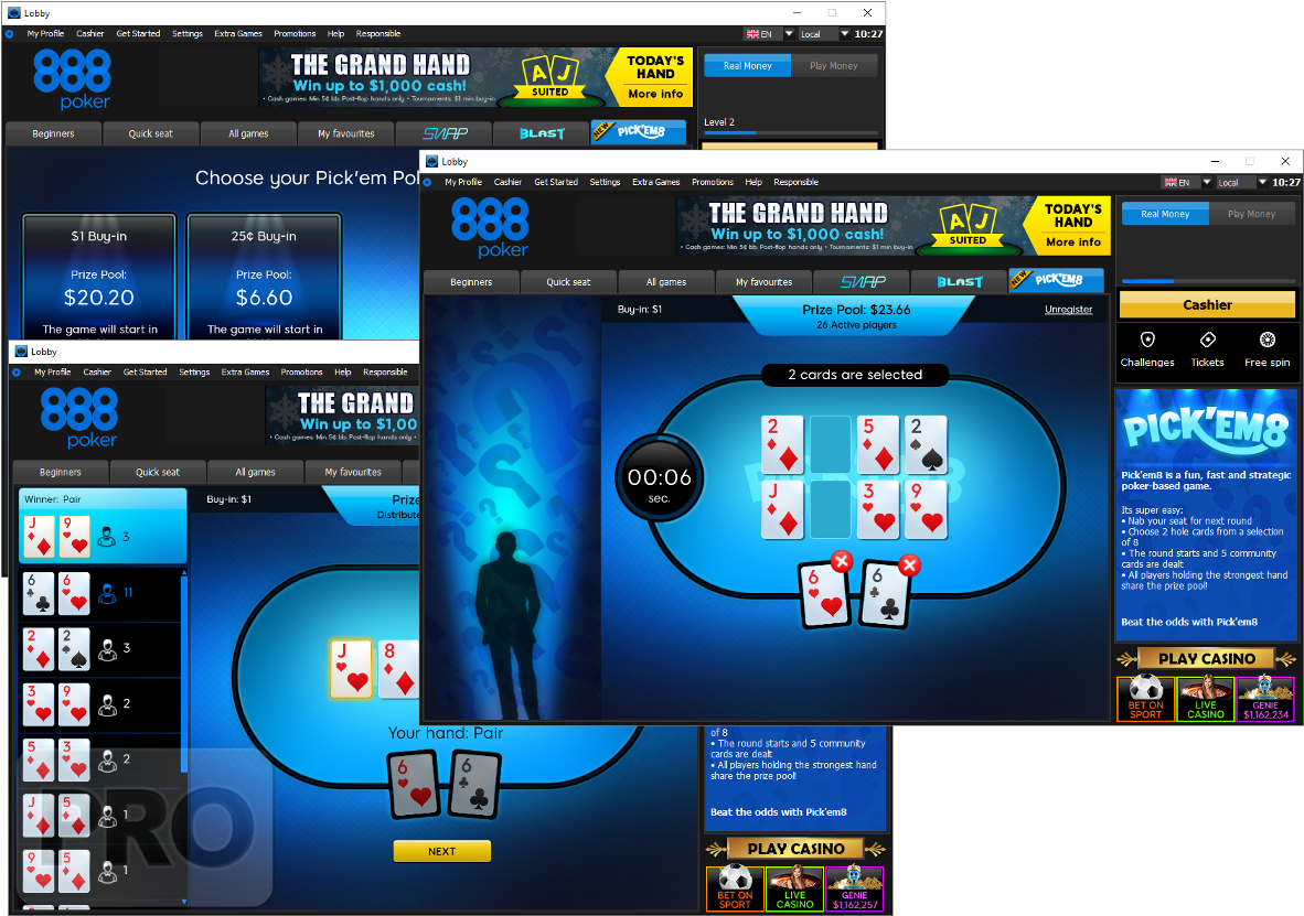888's Pick'em 8, Available For 25 Cents And $1, Is - Pick Em 8 (1200x847), Png Download