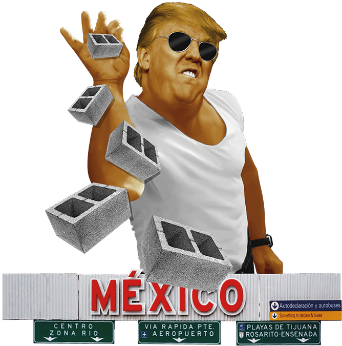 A Pinch Of 'the Wall' - Trump Build The Wall Salt Bae Mexico Brick Pinch Donald (675x675), Png Download