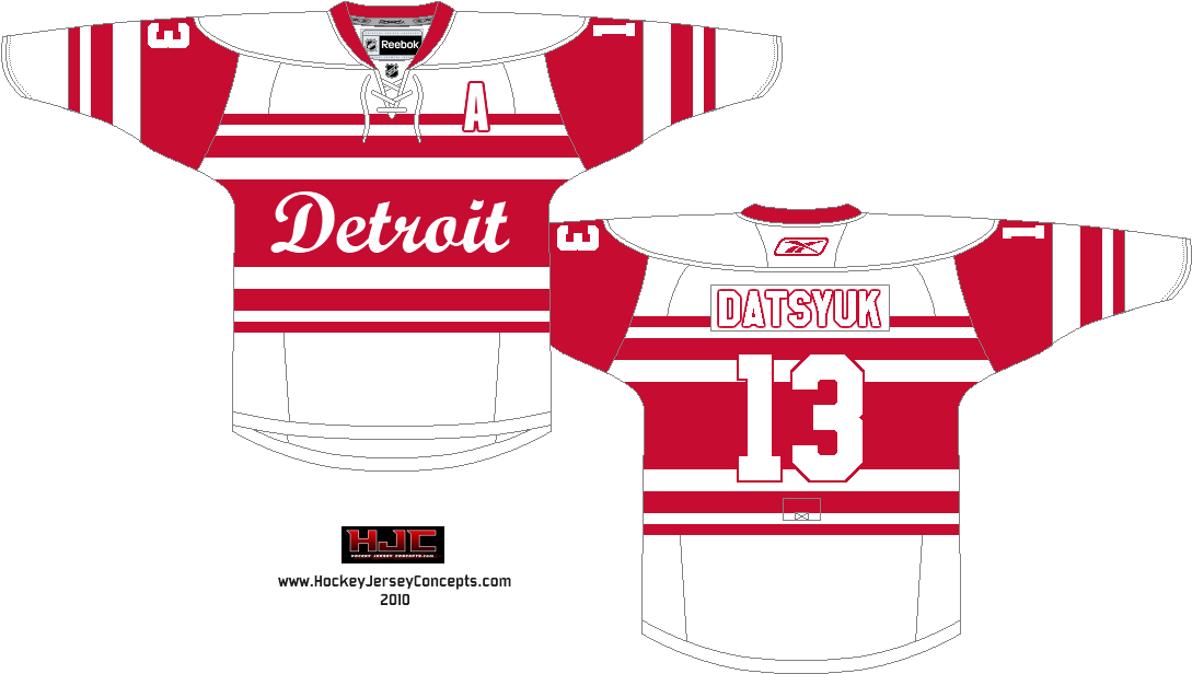 Detroit Red Wings Concept The Striping Is From The - Sports Jersey (1096x623), Png Download
