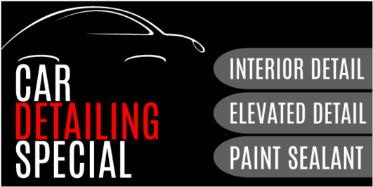 Car Detailing Special With Car Outline Graphic And - Graphic Design (560x560), Png Download