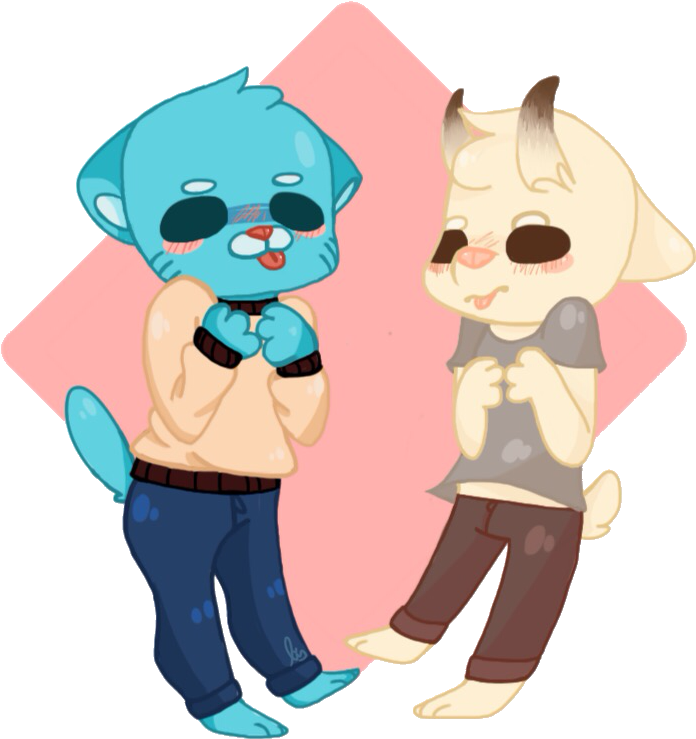 Fan Art Chi N By Girlyfilly On - Amazing World Of Gumball Gumball And Chi Chi (702x744), Png Download
