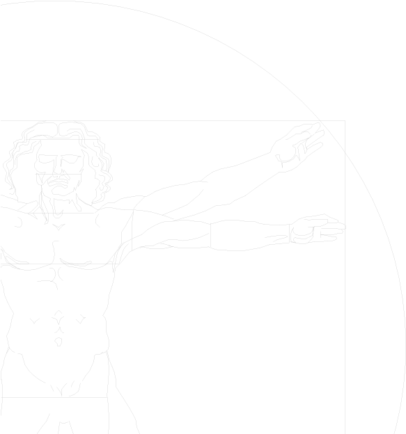 Vitruvian Man - Sketch (585x633), Png Download