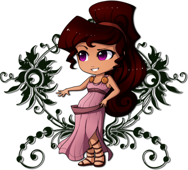 Hercules Clipart Hercules Meg - Chibi Princess Meg Disney (600x542), Png Download