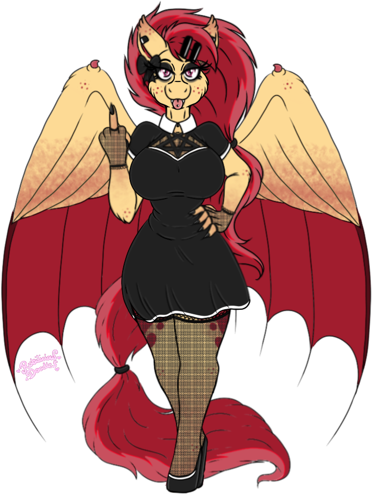 Rubysplash2018, Bat Pony, Bat Pony Oc, Bow, Clothes, - Cartoon (768x1024), Png Download