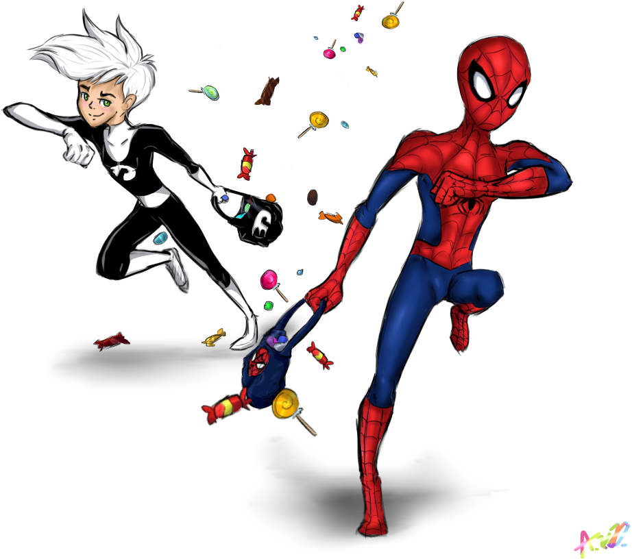 For Day 4 Of The Challenge, Treats If You Want A Mini - Spiderman And Danny Phantom (1000x1000), Png Download