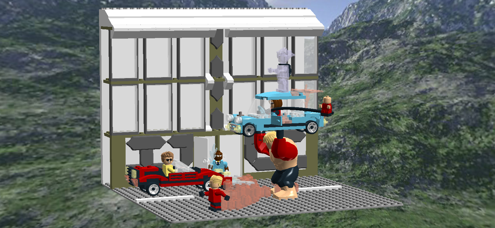 The Incredibles Are Late For School - Cable Car (1600x738), Png Download